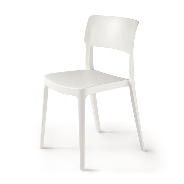 Stackable garden chair in polypropylene - FRA White 2 pieces