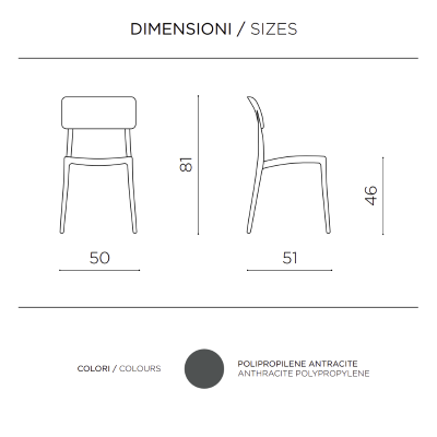Stackable garden chair in polypropylene - FRA White 2 pieces