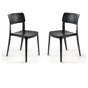 Stapelbarer Gartenstuhl aus Polypropylen - FRA Schwarz 2 Stück