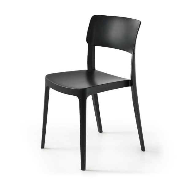 Stapelbarer Gartenstuhl aus Polypropylen - FRA Schwarz 2 Stück