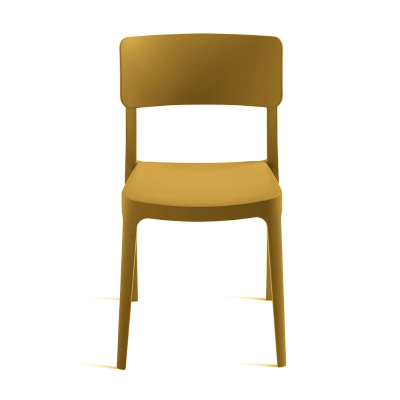 Sedia impilabile da giardino in polipropilene - FRA Ocra 2 pezzi