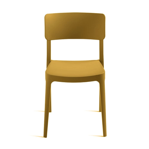 Sedia impilabile da giardino in polipropilene - FRA Ocra 2 pezzi