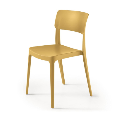 Sedia impilabile da giardino in polipropilene - FRA Ocra 2 pezzi