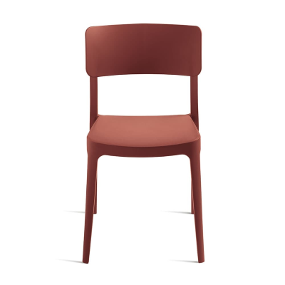 Silla de jardín apilable en polipropileno - FRA Rojo 2 piezas