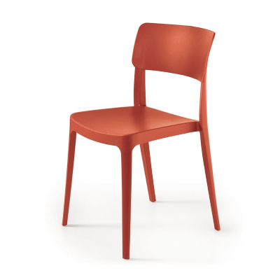 Silla de jardín apilable en polipropileno - FRA Rojo 2 piezas