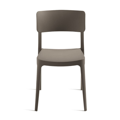 Stapelbarer Gartenstuhl aus Polypropylen - FRA Taubengrau 2 Stück