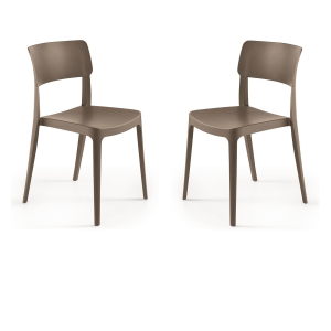 Stapelbarer Gartenstuhl aus Polypropylen - FRA Taubengrau 2 Stück