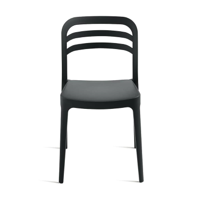 Chaise de jardin empilable en polypropylène - DJANGO anthracite 2 pièces