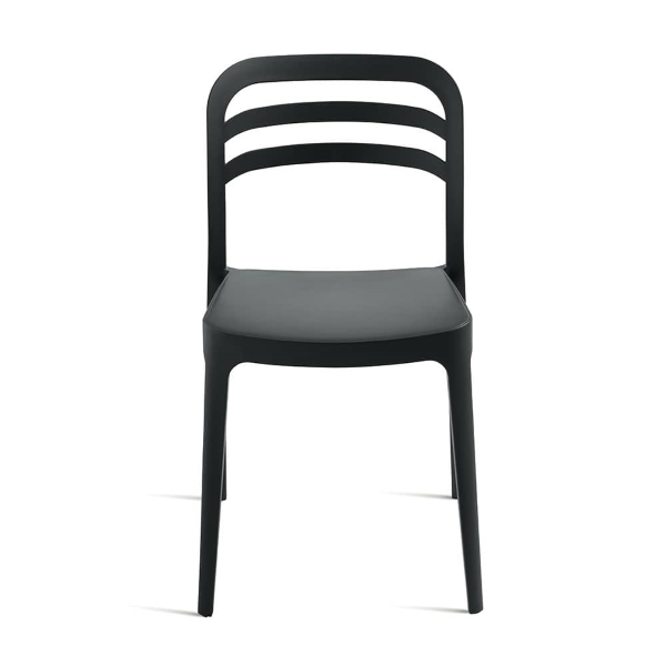 Chaise de jardin empilable en polypropylène - DJANGO anthracite 2 pièces