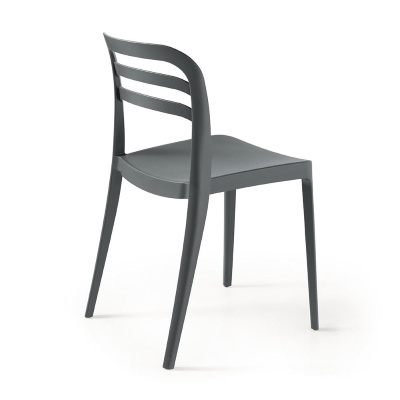 Chaise de jardin empilable en polypropylène - DJANGO anthracite 2 pièces