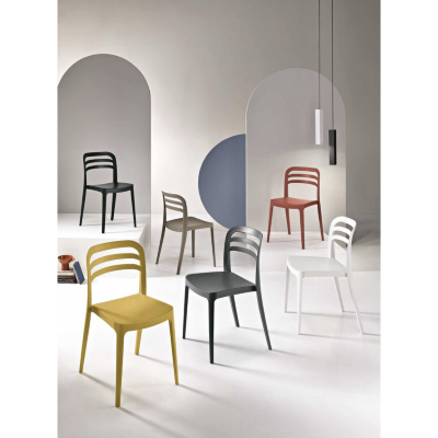 Silla de jardín apilable de polipropileno - DJANGO blanco 2 uds