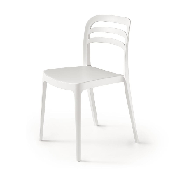 Silla de jardín apilable de polipropileno - DJANGO blanco 2 uds