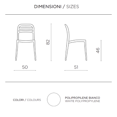 Silla de jardín apilable de polipropileno - DJANGO blanco 2 uds