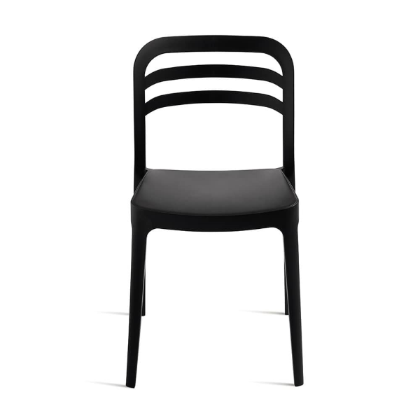 Chaise de jardin empilable en polypropylène - DJANGO noir 2 pces