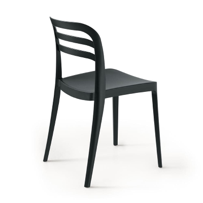 Chaise de jardin empilable en polypropylène - DJANGO noir 2 pces