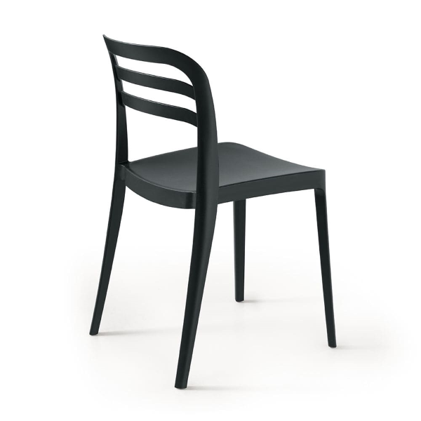 Chaise de jardin empilable en polypropylène - DJANGO noir 2 pces