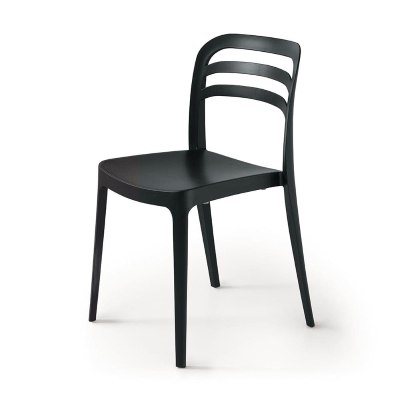 Chaise de jardin empilable en polypropylène - DJANGO noir 2 pces