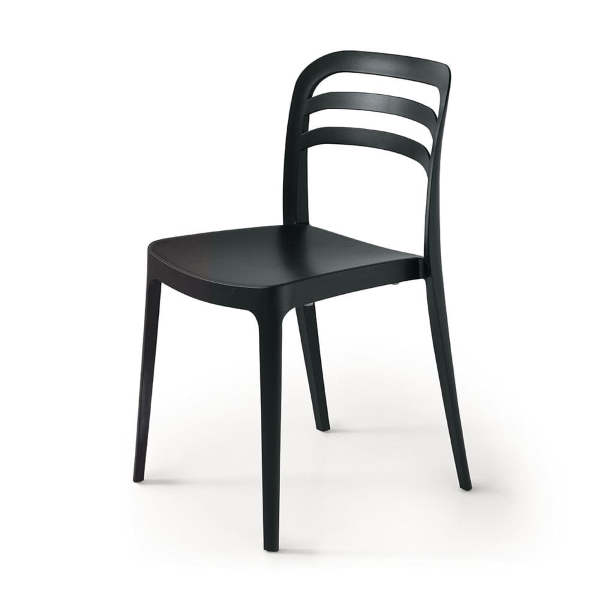 Chaise de jardin empilable en polypropylène - DJANGO noir 2 pces