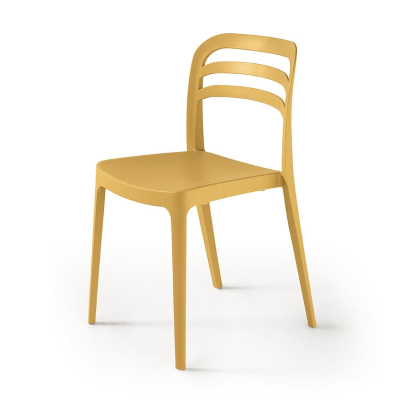 Chaise de jardin empilable en polypropylène - DJANGO ocre 2 pièces