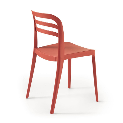 Sedia da giardino in polipropilene impilabile - DJANGO ROSSO 2 pezzi