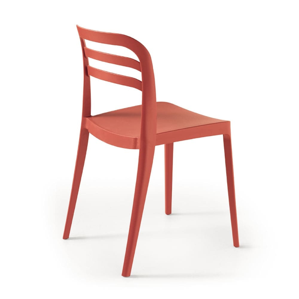 Sedia da giardino in polipropilene impilabile - DJANGO ROSSO 2 pezzi