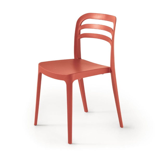 Sedia da giardino in polipropilene impilabile - DJANGO ROSSO 2 pezzi