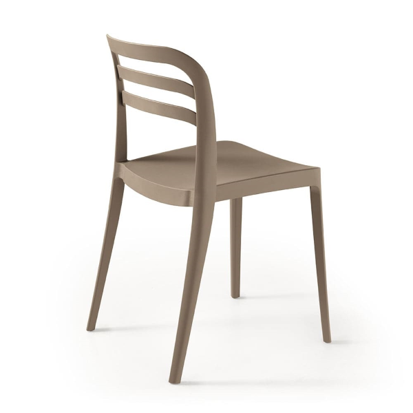 Silla de jardín apilable de polipropileno - DJANGO gris claro 2 piezas