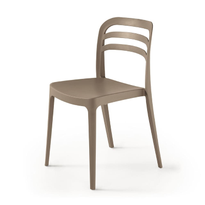 Silla de jardín apilable de polipropileno - DJANGO gris claro 2 piezas