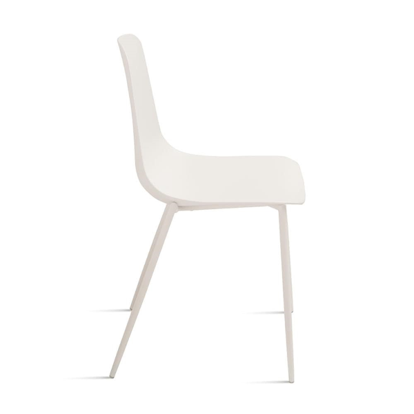 Stuhl aus weißem Polypropylen mit Metallbeinen LUANA 2 Stühle