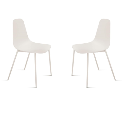 Stuhl aus weißem Polypropylen mit Metallbeinen LUANA 2 Stühle