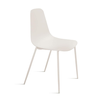 Stuhl aus weißem Polypropylen mit Metallbeinen LUANA 2 Stühle