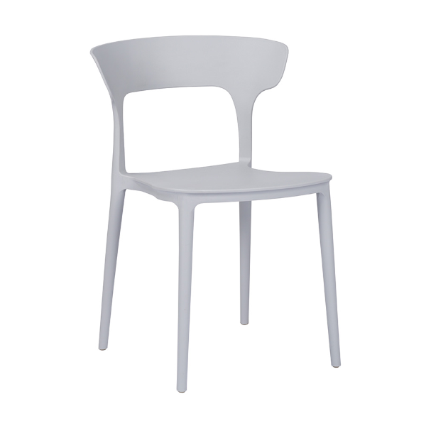 Moderner stapelbarer Küchenstuhl für drinnen und draußen 4 Stühle Grau - LIAM