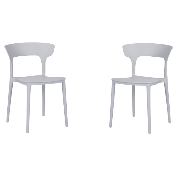 Moderner stapelbarer Küchenstuhl für drinnen und draußen 2 Stühle Grau - LIAM