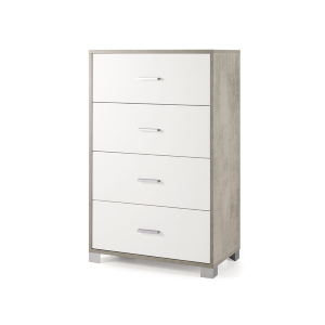 Wooden chest of drawers 70x122h cm with 4 drawers Cemento - LUCILLA