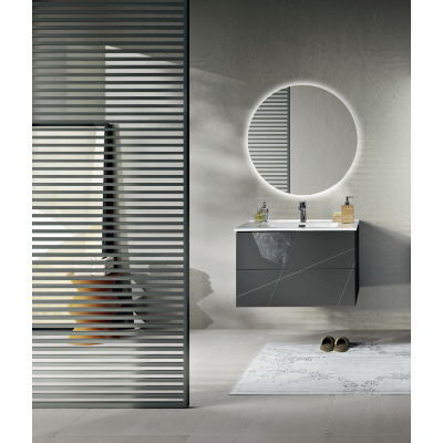 CRIZIA base 80 modern suspended bathroom cabinet with anthracite washbasin