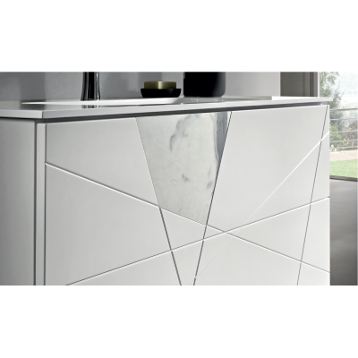 CRIZIA modern suspended bathroom cabinet base 120 ,with sink, MATT WHITE