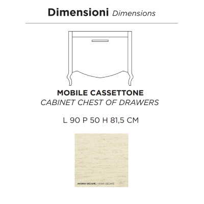 Mueble de baño de estilo clásico MARTINA con una cómoda y lavabo de marfil