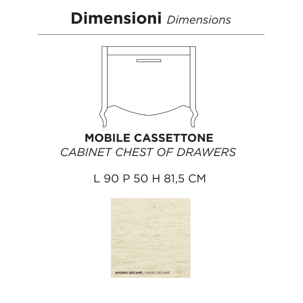 Mueble de baño de estilo clásico MARTINA con una cómoda y lavabo de marfil