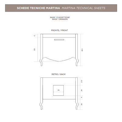 Mueble de baño clásico MARTINA 90 cm - Blanco mate - Cajonera - Lavabo y espejo