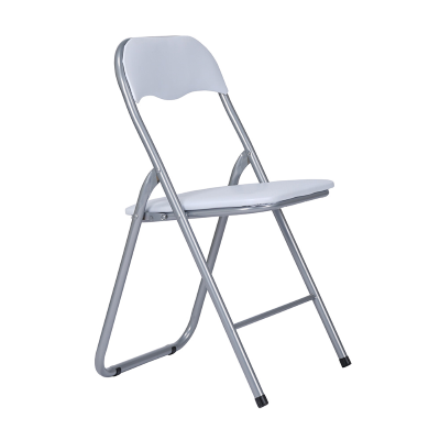 Gepolsterter platzsparender Klappstuhl Metallrahmen Öko-Ledersitz WEISS SET 6 STÜCKE