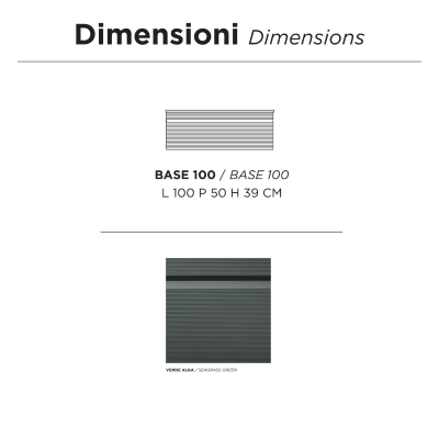 Modern suspended bathroom cabinet with 100 RIO base with GREEN ALGA countertop washbasin
