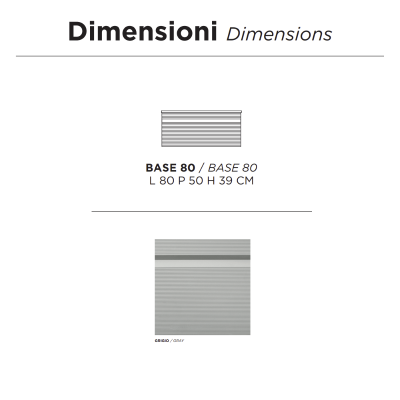 Bagno completo sospeso con 2 basi specchio LED e lavabo da appogio -  RIO Grigio