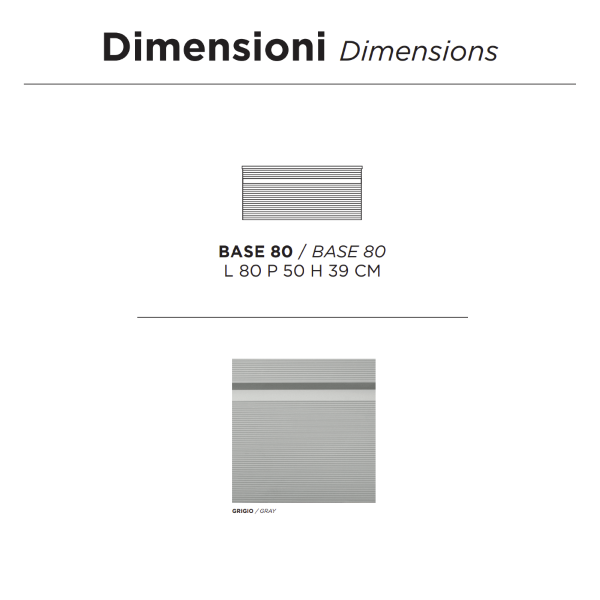 Bagno completo sospeso con 2 basi specchio LED e lavabo da appogio -  RIO Grigio