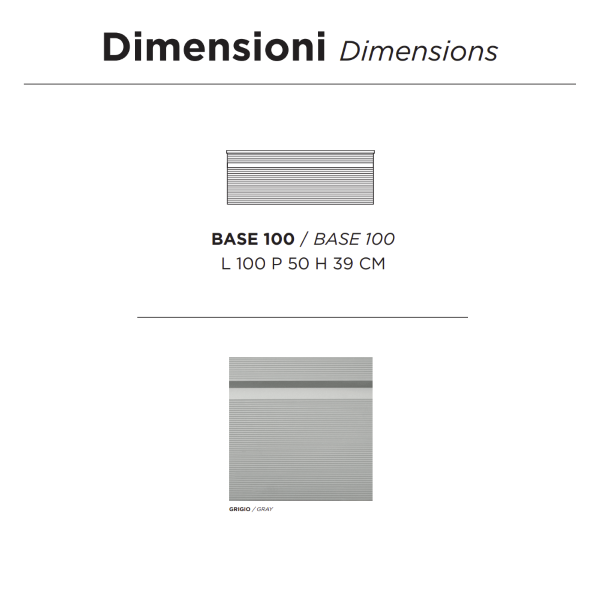 Bagno completo sospeso con 2 basi specchio LED e lavabo da appogio -  RIO Grigio