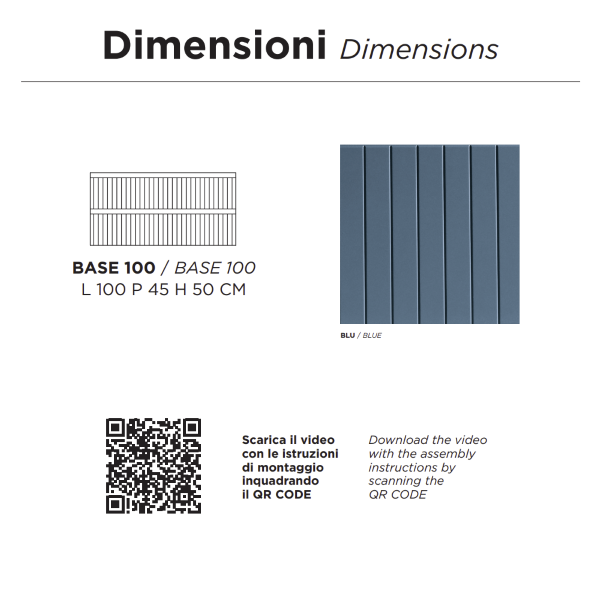 Moderner hängender Badezimmerschrank mit 100 ARTICO-Untergestell mit 2 Schubladen und BLAUEM Waschbecken