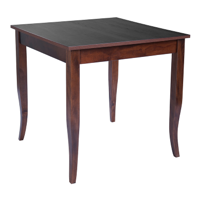 Tavolo fisso in legno con gamba a sciabola RISTORANTE misura 80x80 NOCE