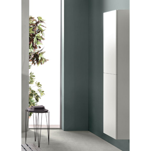 PIAVE modern reversible bathroom column with 2 doors in Matt White