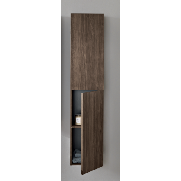 PIAVE modern reversible bathroom column with 2 doors in American Walnut