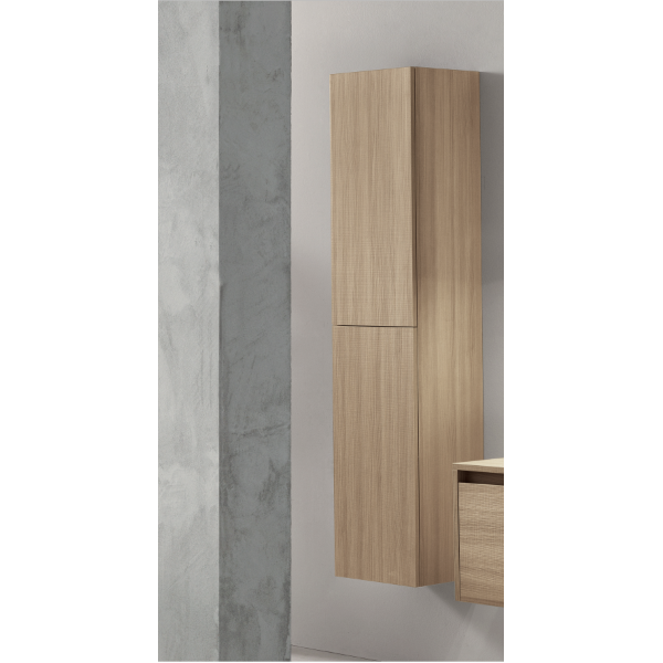 PIAVE modern reversible bathroom column with 2 doors in Oak