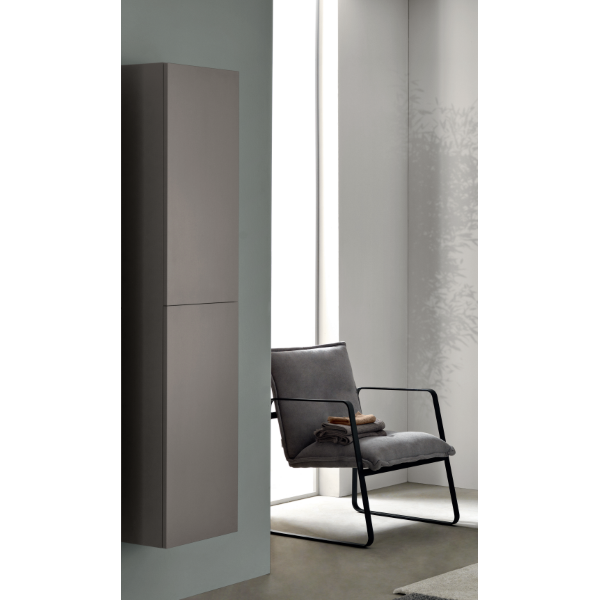 PIAVE modern reversible bathroom column with 2 doors in Tortora Frassinato